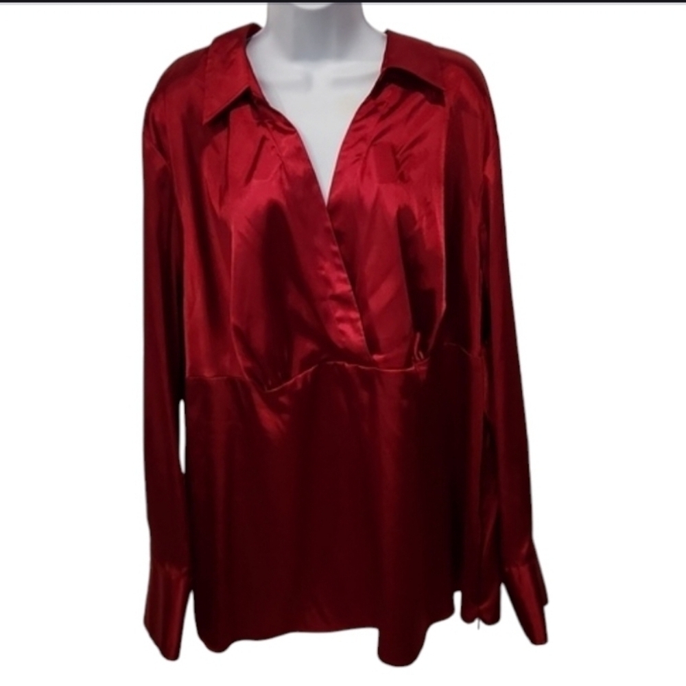 I.N. Studio Red Satin Top